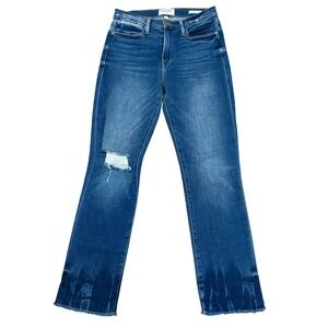 FRAME Womens Jeans Blue Size 27 High Rise Straight Distressed Premium‎ Denim